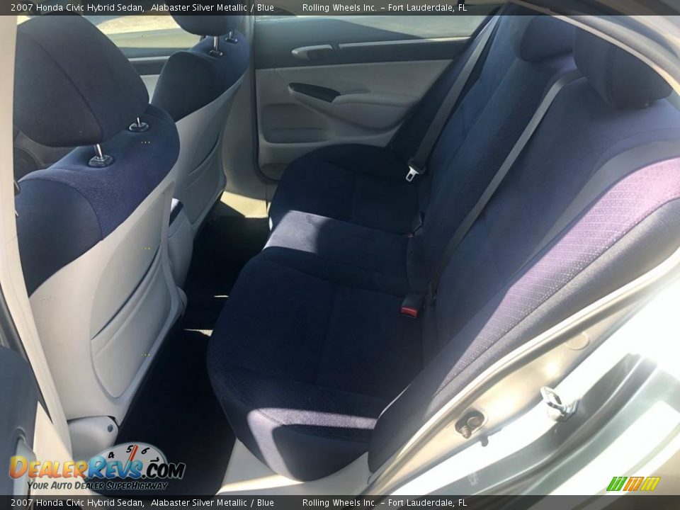 2007 Honda Civic Hybrid Sedan Alabaster Silver Metallic / Blue Photo #7