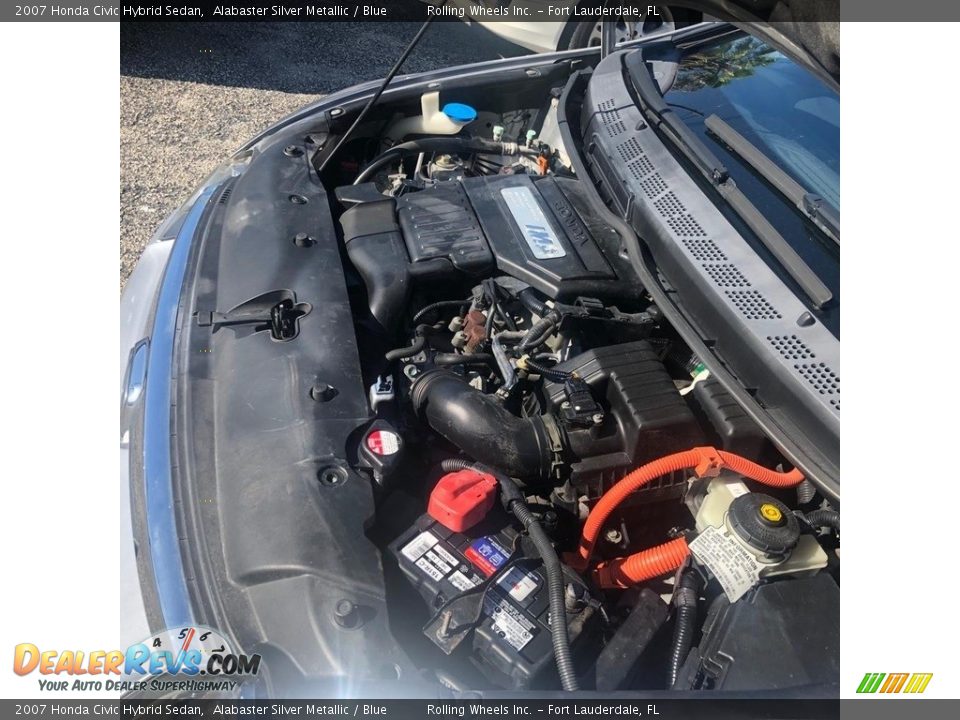 2007 Honda Civic Hybrid Sedan Alabaster Silver Metallic / Blue Photo #10