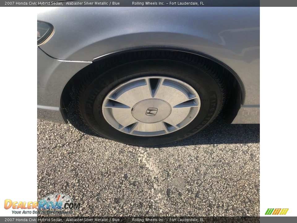 2007 Honda Civic Hybrid Sedan Alabaster Silver Metallic / Blue Photo #11