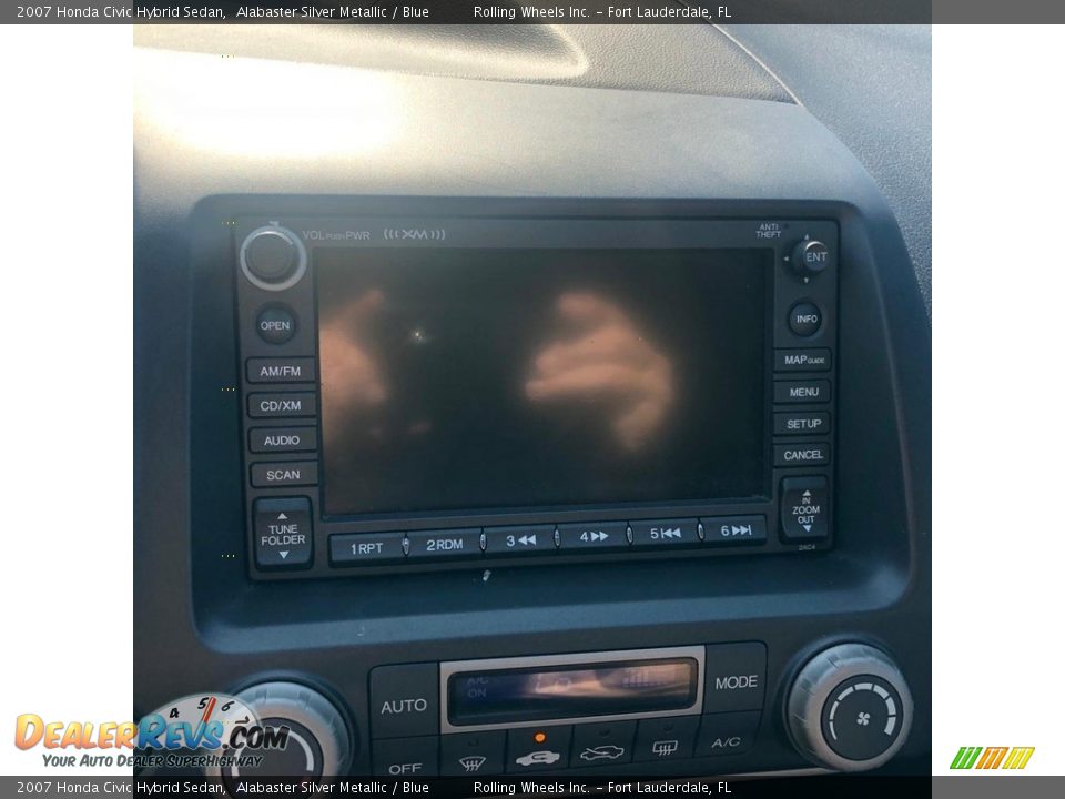 2007 Honda Civic Hybrid Sedan Alabaster Silver Metallic / Blue Photo #12