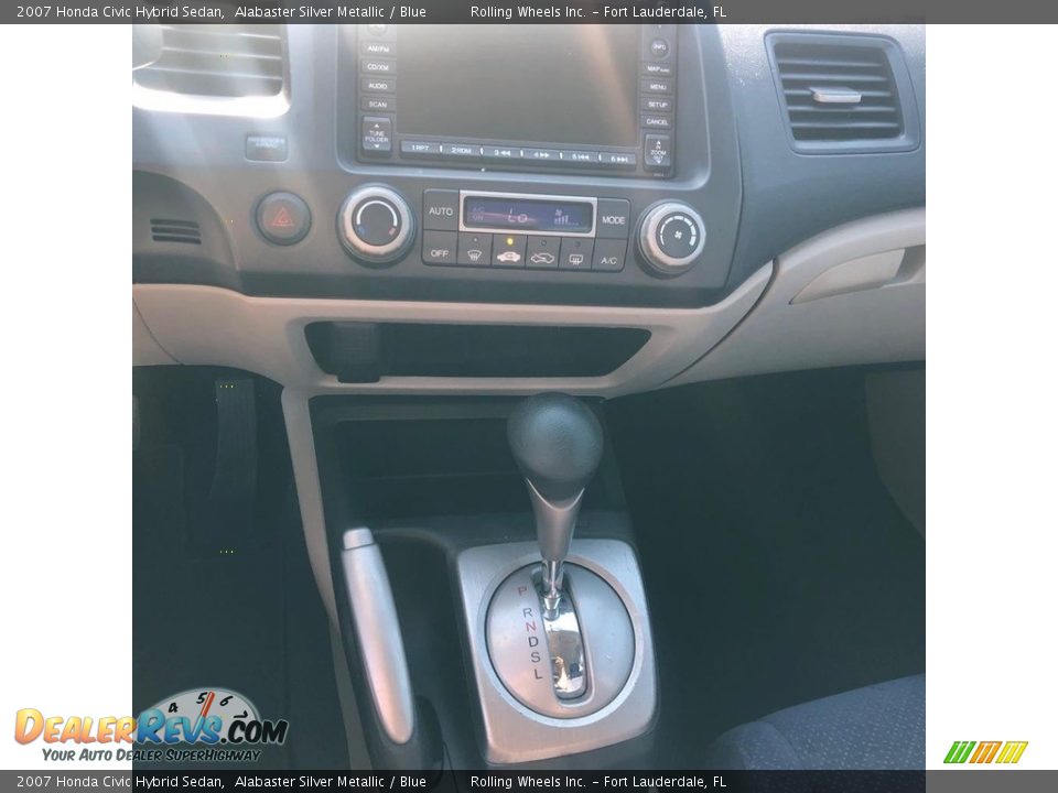 2007 Honda Civic Hybrid Sedan Alabaster Silver Metallic / Blue Photo #13