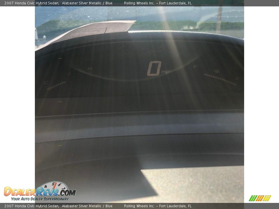 2007 Honda Civic Hybrid Sedan Alabaster Silver Metallic / Blue Photo #15