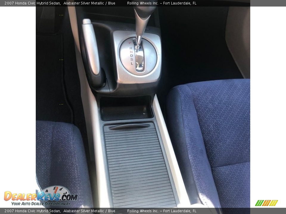 2007 Honda Civic Hybrid Sedan Alabaster Silver Metallic / Blue Photo #16