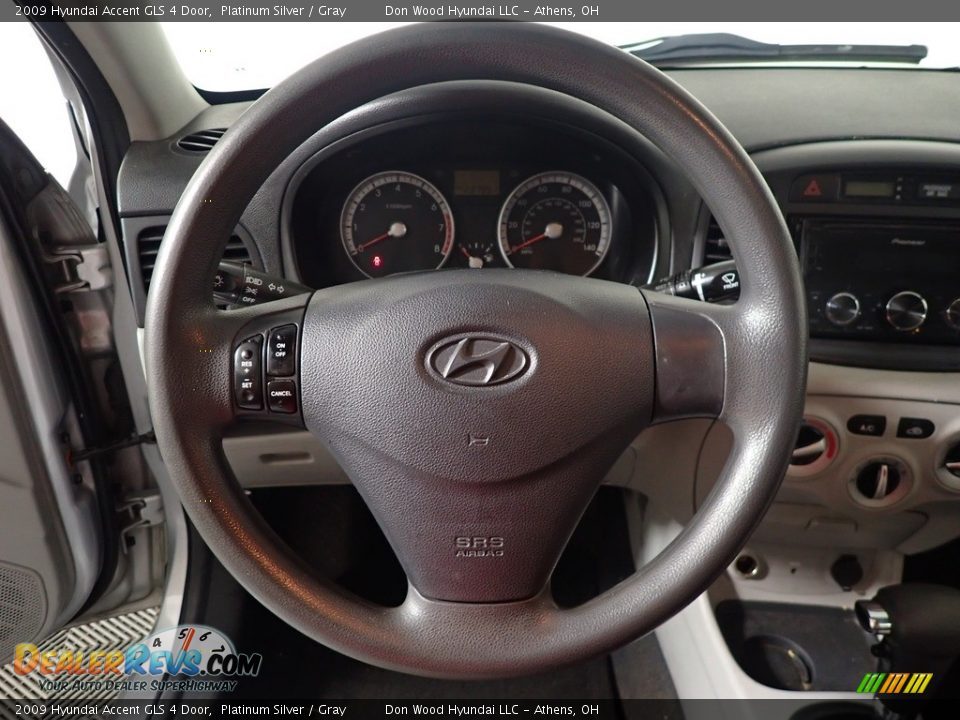 2009 Hyundai Accent GLS 4 Door Platinum Silver / Gray Photo #17