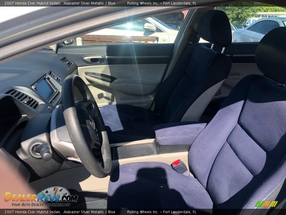 2007 Honda Civic Hybrid Sedan Alabaster Silver Metallic / Blue Photo #18
