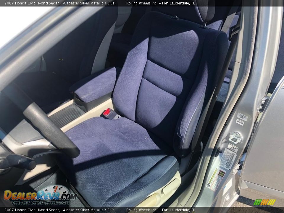 2007 Honda Civic Hybrid Sedan Alabaster Silver Metallic / Blue Photo #19