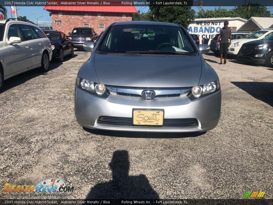 2007 Honda Civic Hybrid Sedan Alabaster Silver Metallic / Blue Photo #20