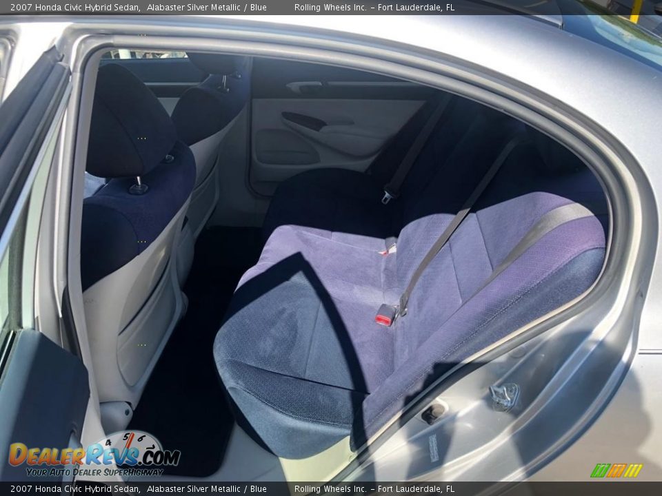2007 Honda Civic Hybrid Sedan Alabaster Silver Metallic / Blue Photo #21