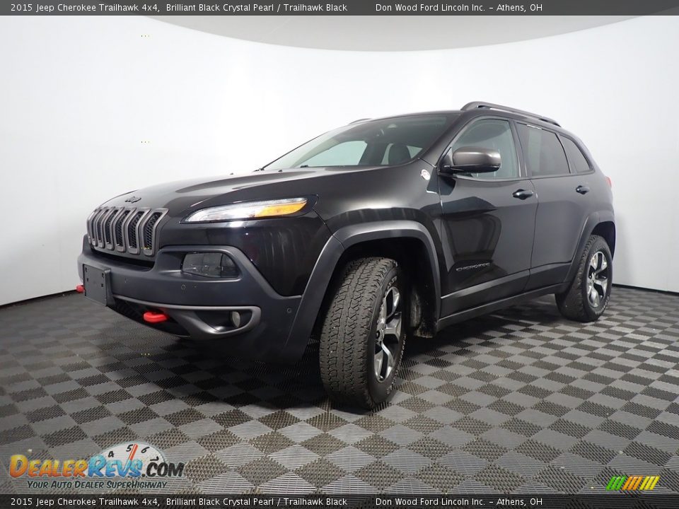 2015 Jeep Cherokee Trailhawk 4x4 Brilliant Black Crystal Pearl / Trailhawk Black Photo #8