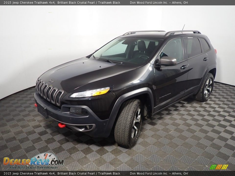 2015 Jeep Cherokee Trailhawk 4x4 Brilliant Black Crystal Pearl / Trailhawk Black Photo #9