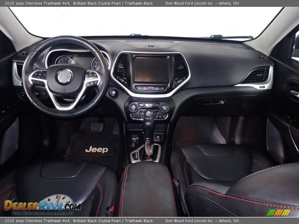 2015 Jeep Cherokee Trailhawk 4x4 Brilliant Black Crystal Pearl / Trailhawk Black Photo #25