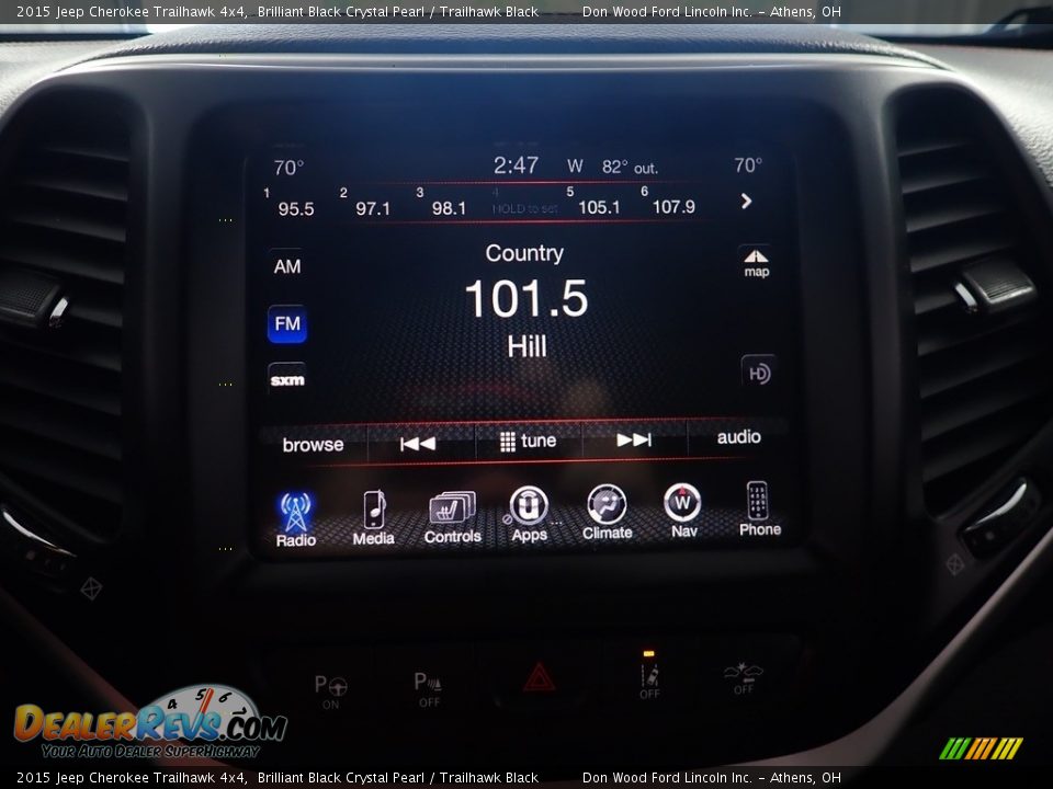 2015 Jeep Cherokee Trailhawk 4x4 Brilliant Black Crystal Pearl / Trailhawk Black Photo #27