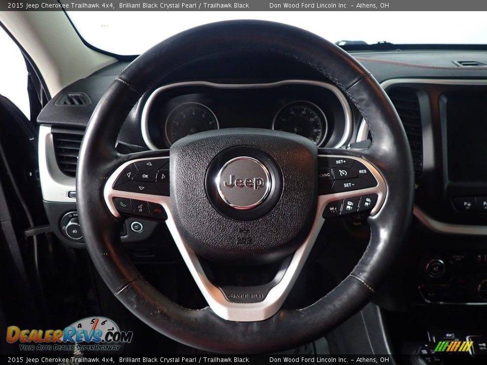 2015 Jeep Cherokee Trailhawk 4x4 Brilliant Black Crystal Pearl / Trailhawk Black Photo #28