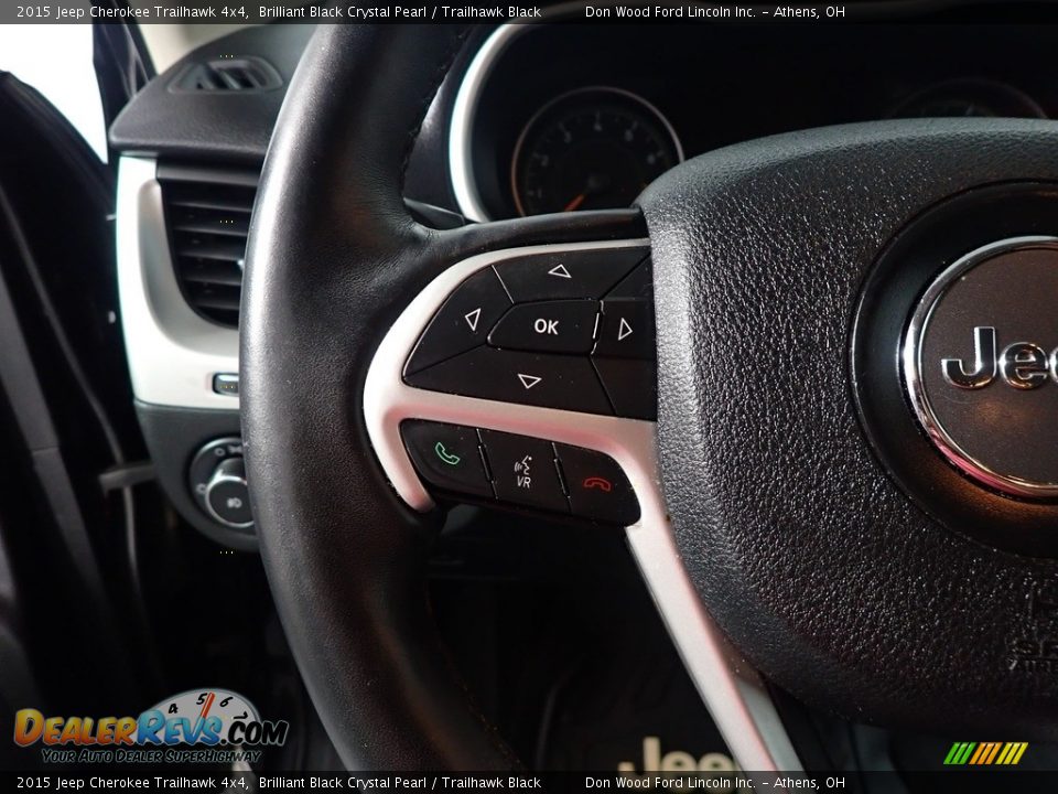 2015 Jeep Cherokee Trailhawk 4x4 Brilliant Black Crystal Pearl / Trailhawk Black Photo #30