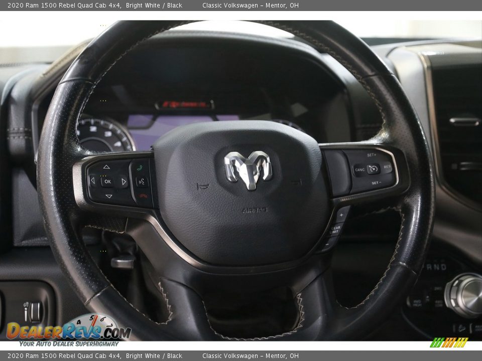 2020 Ram 1500 Rebel Quad Cab 4x4 Bright White / Black Photo #7