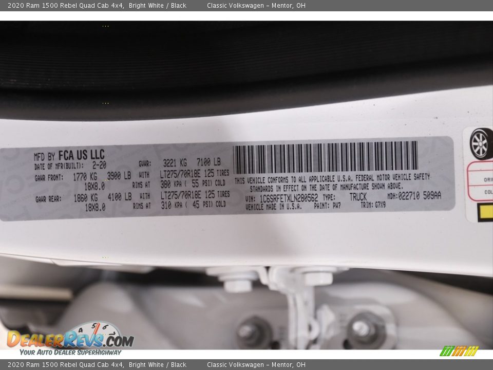 2020 Ram 1500 Rebel Quad Cab 4x4 Bright White / Black Photo #24