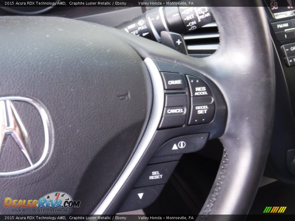 2015 Acura RDX Technology AWD Graphite Luster Metallic / Ebony Photo #25