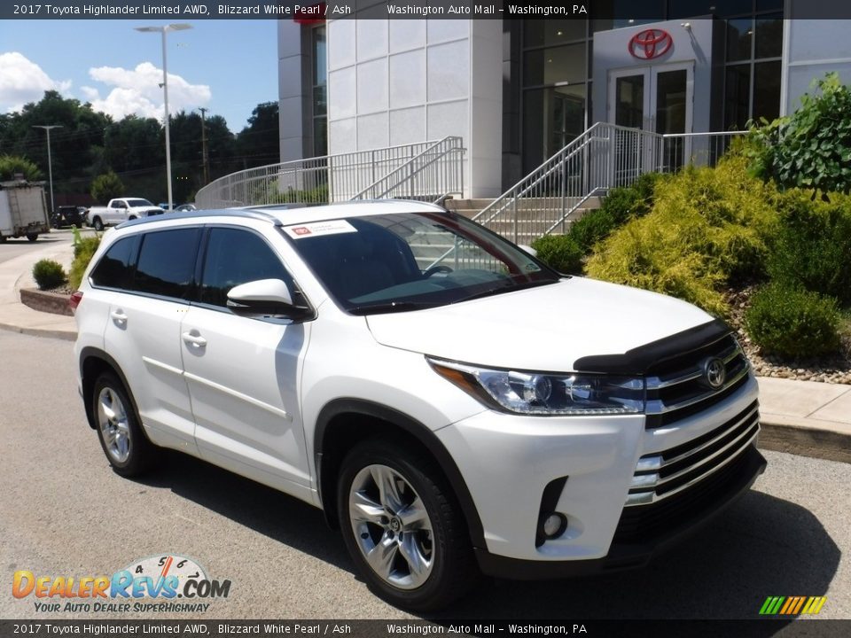 2017 Toyota Highlander Limited AWD Blizzard White Pearl / Ash Photo #1