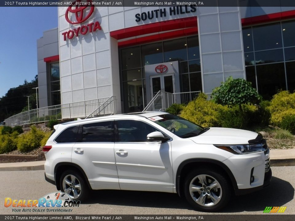 2017 Toyota Highlander Limited AWD Blizzard White Pearl / Ash Photo #2