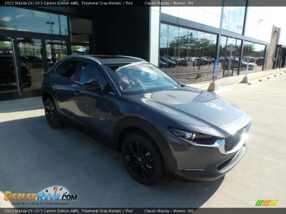 2022 Mazda CX-30 S Carbon Edition AWD Polymetal Gray Metallic / Red Photo #1