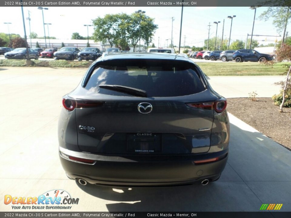 2022 Mazda CX-30 S Carbon Edition AWD Polymetal Gray Metallic / Red Photo #5