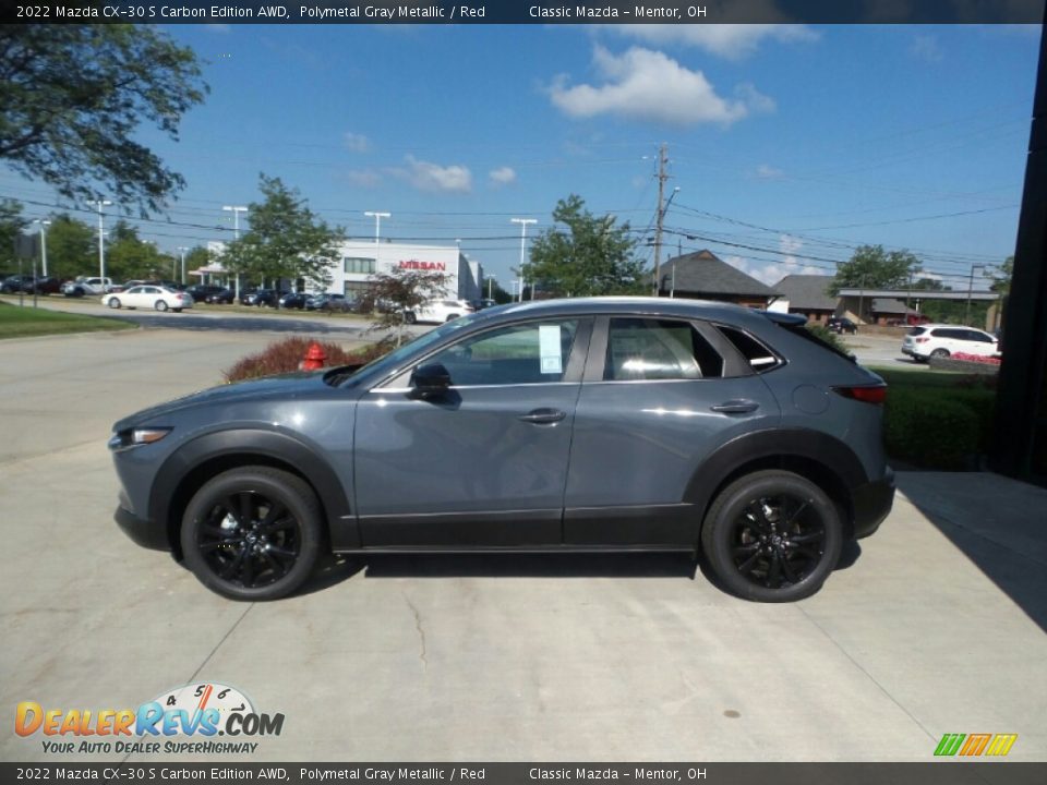 2022 Mazda CX-30 S Carbon Edition AWD Polymetal Gray Metallic / Red Photo #6
