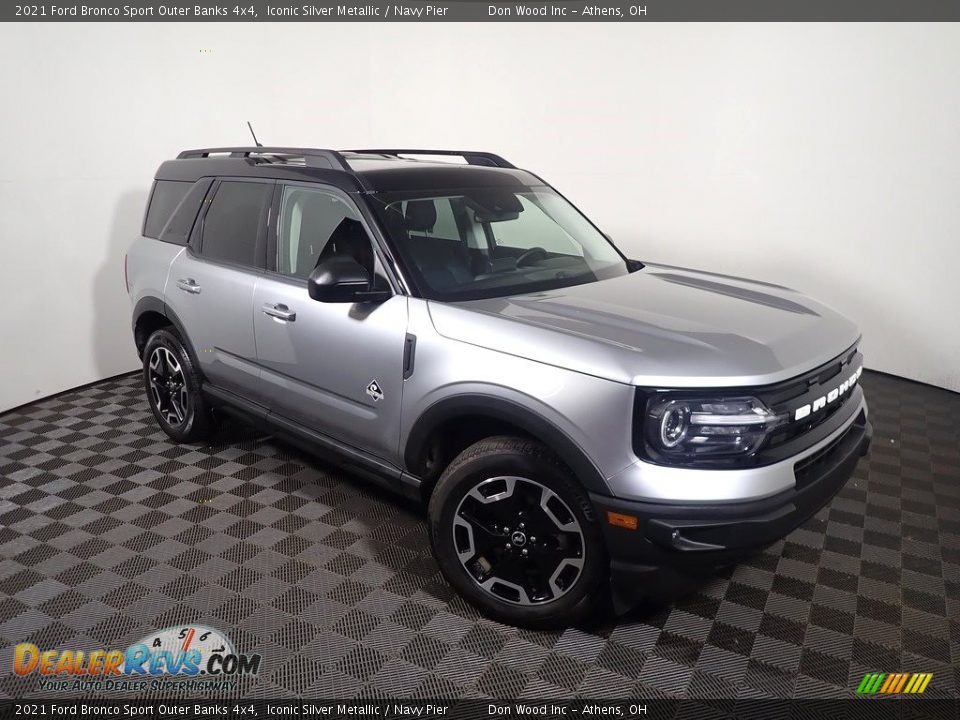 2021 Ford Bronco Sport Outer Banks 4x4 Iconic Silver Metallic / Navy Pier Photo #3
