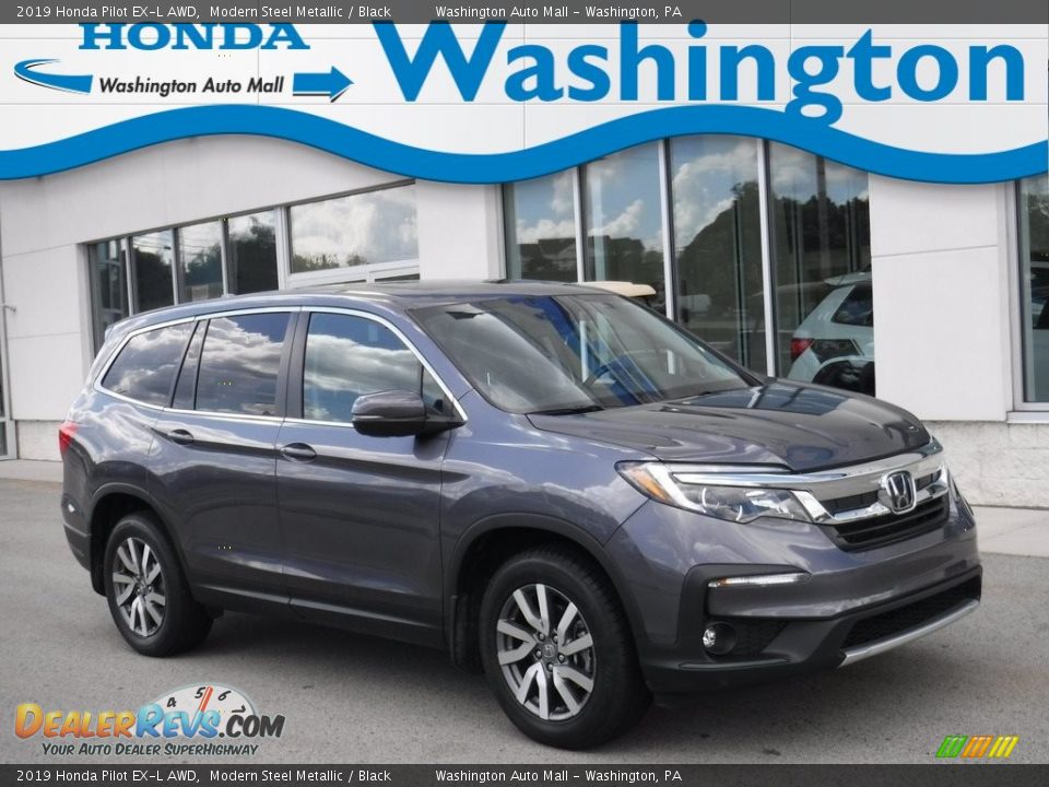 2019 Honda Pilot EX-L AWD Modern Steel Metallic / Black Photo #1