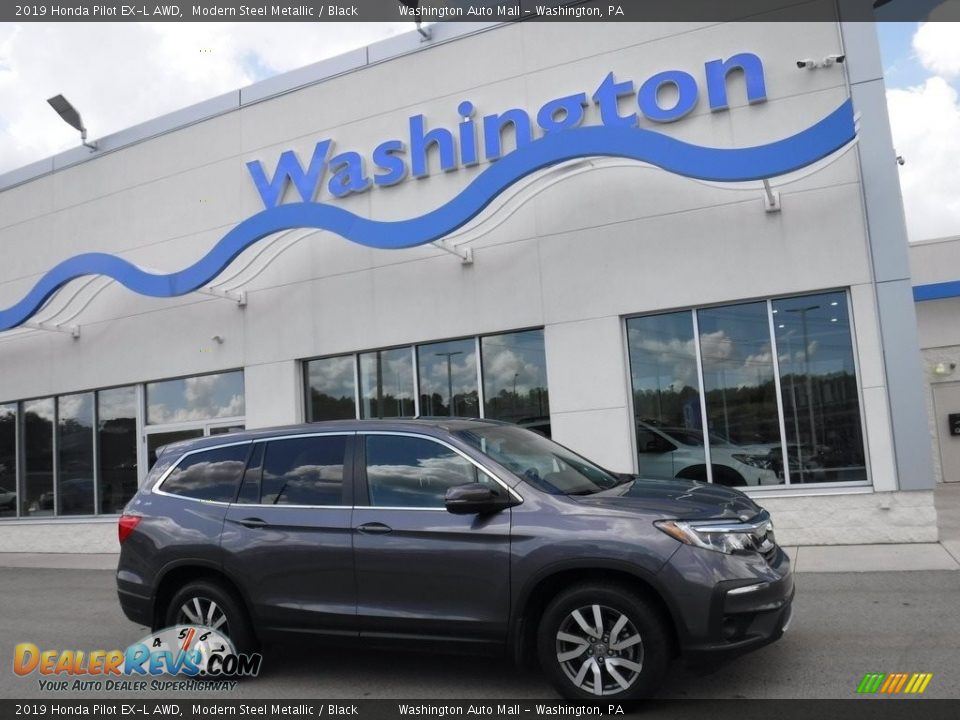 2019 Honda Pilot EX-L AWD Modern Steel Metallic / Black Photo #2