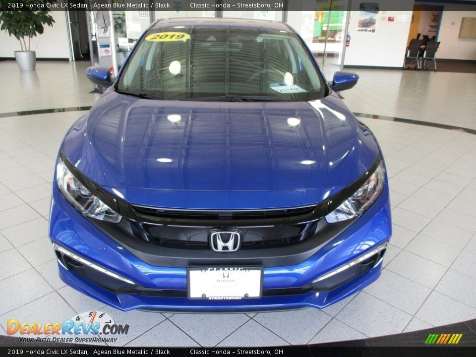 2019 Honda Civic LX Sedan Agean Blue Metallic / Black Photo #2