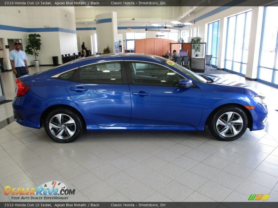 2019 Honda Civic LX Sedan Agean Blue Metallic / Black Photo #4