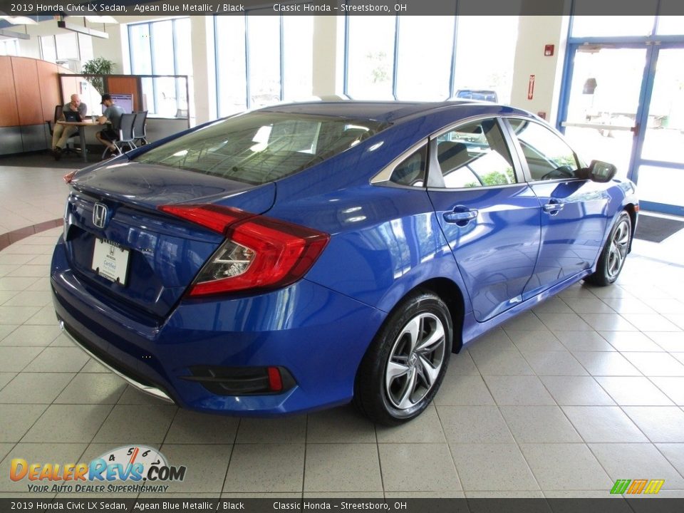 2019 Honda Civic LX Sedan Agean Blue Metallic / Black Photo #7