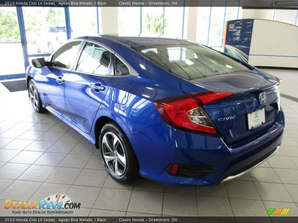 2019 Honda Civic LX Sedan Agean Blue Metallic / Black Photo #9
