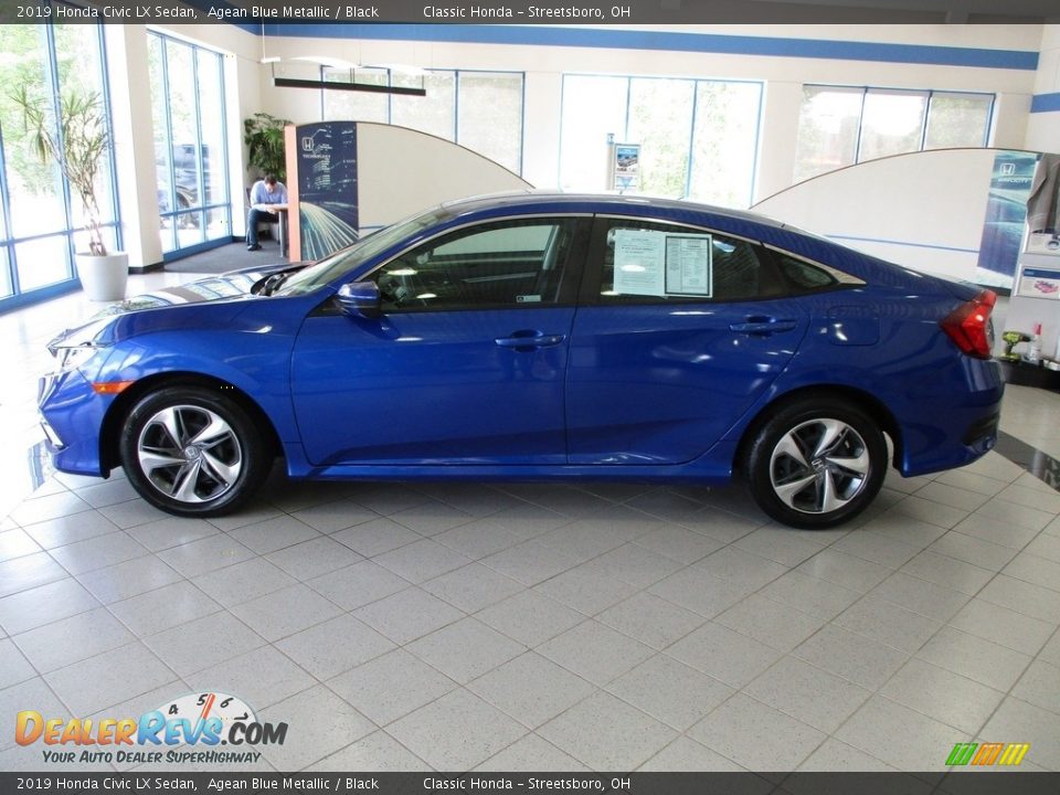 2019 Honda Civic LX Sedan Agean Blue Metallic / Black Photo #10