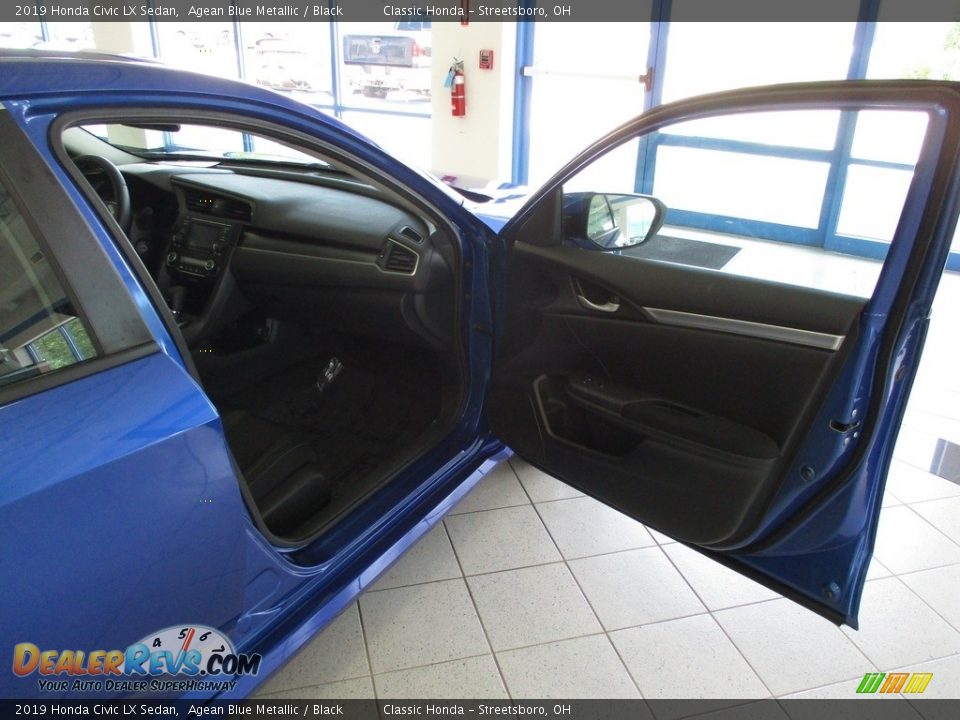 2019 Honda Civic LX Sedan Agean Blue Metallic / Black Photo #16