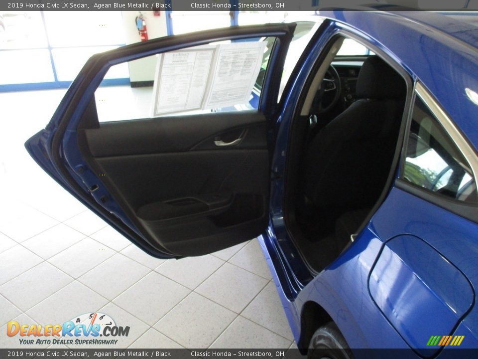 2019 Honda Civic LX Sedan Agean Blue Metallic / Black Photo #23
