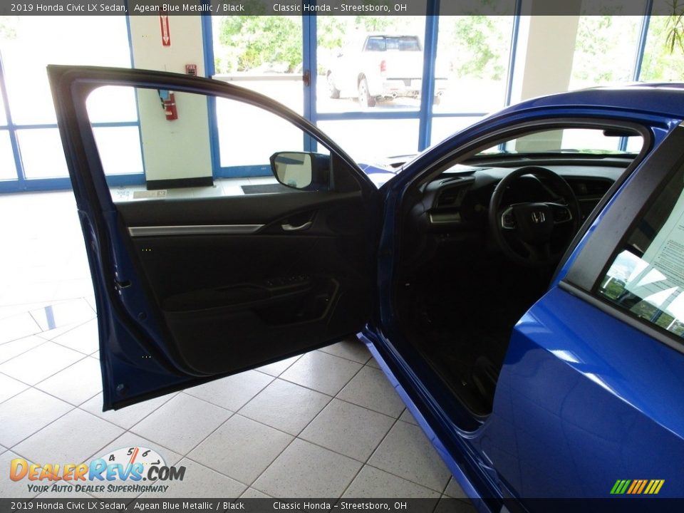2019 Honda Civic LX Sedan Agean Blue Metallic / Black Photo #26