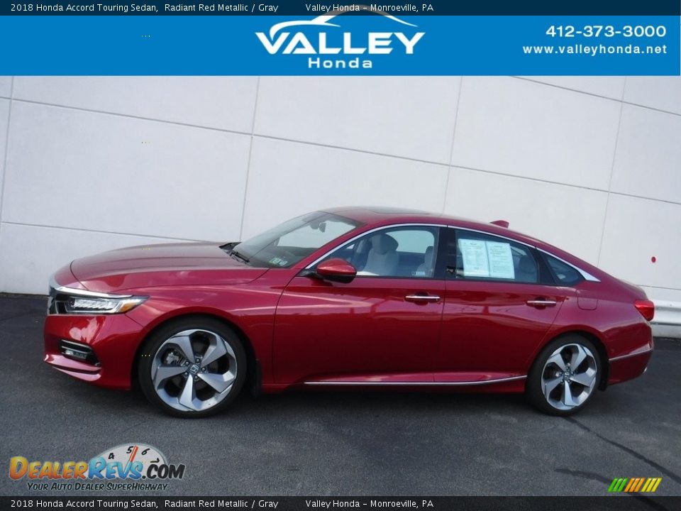 2018 Honda Accord Touring Sedan Radiant Red Metallic / Gray Photo #2