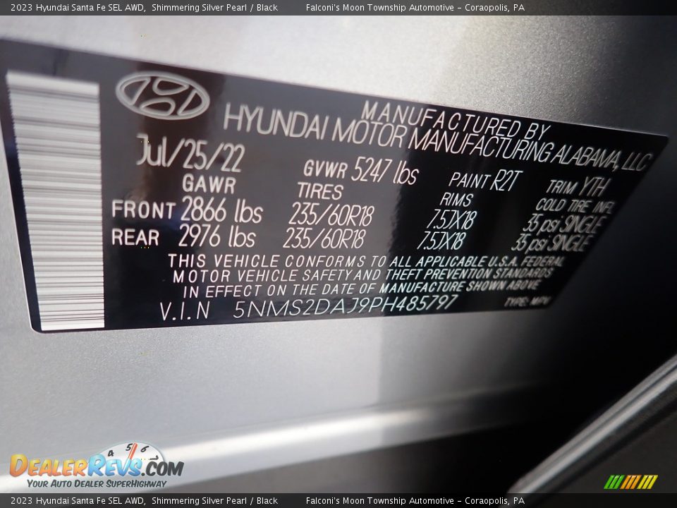 2023 Hyundai Santa Fe SEL AWD Shimmering Silver Pearl / Black Photo #18