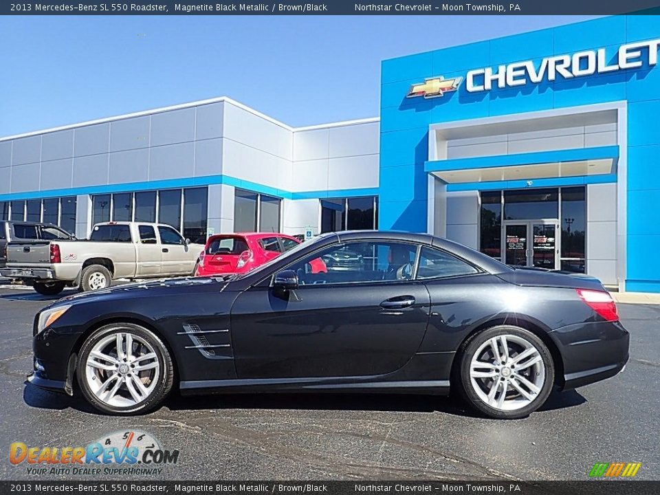 2013 Mercedes-Benz SL 550 Roadster Magnetite Black Metallic / Brown/Black Photo #3