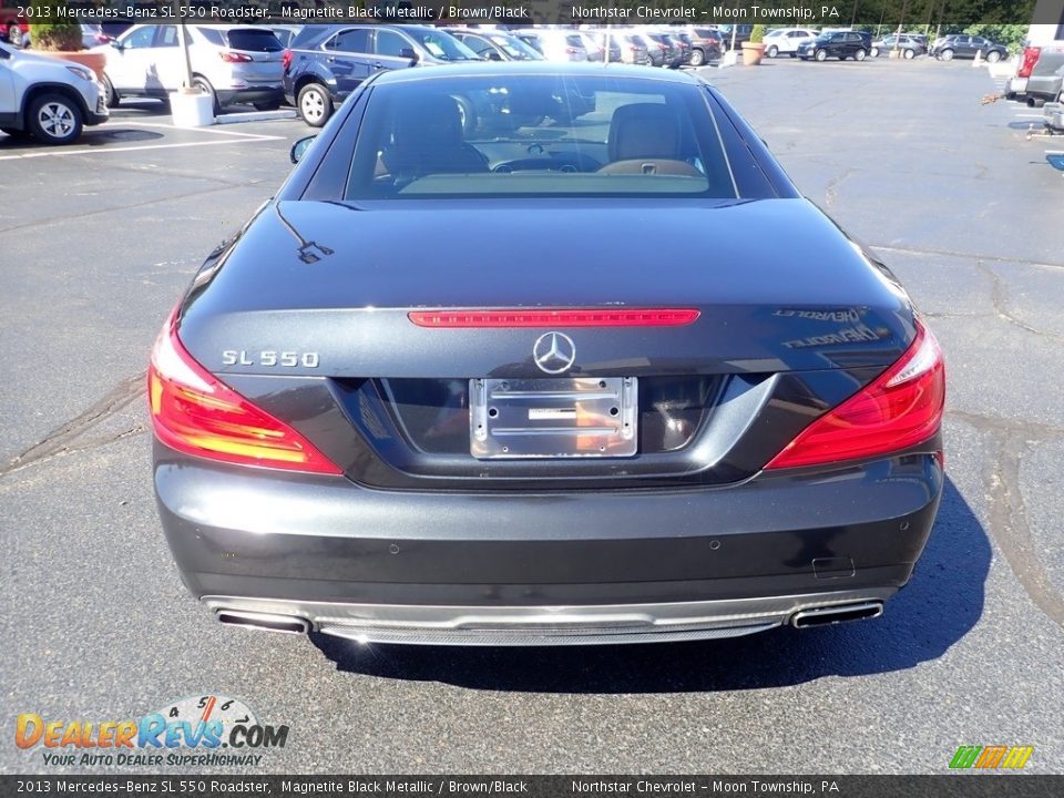 2013 Mercedes-Benz SL 550 Roadster Magnetite Black Metallic / Brown/Black Photo #6