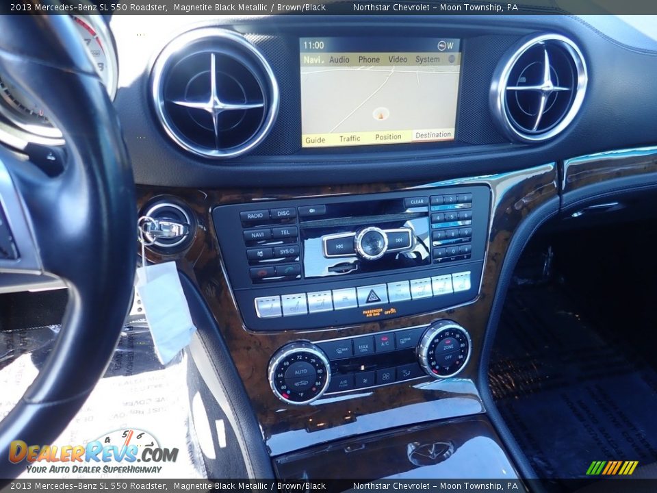 2013 Mercedes-Benz SL 550 Roadster Magnetite Black Metallic / Brown/Black Photo #24