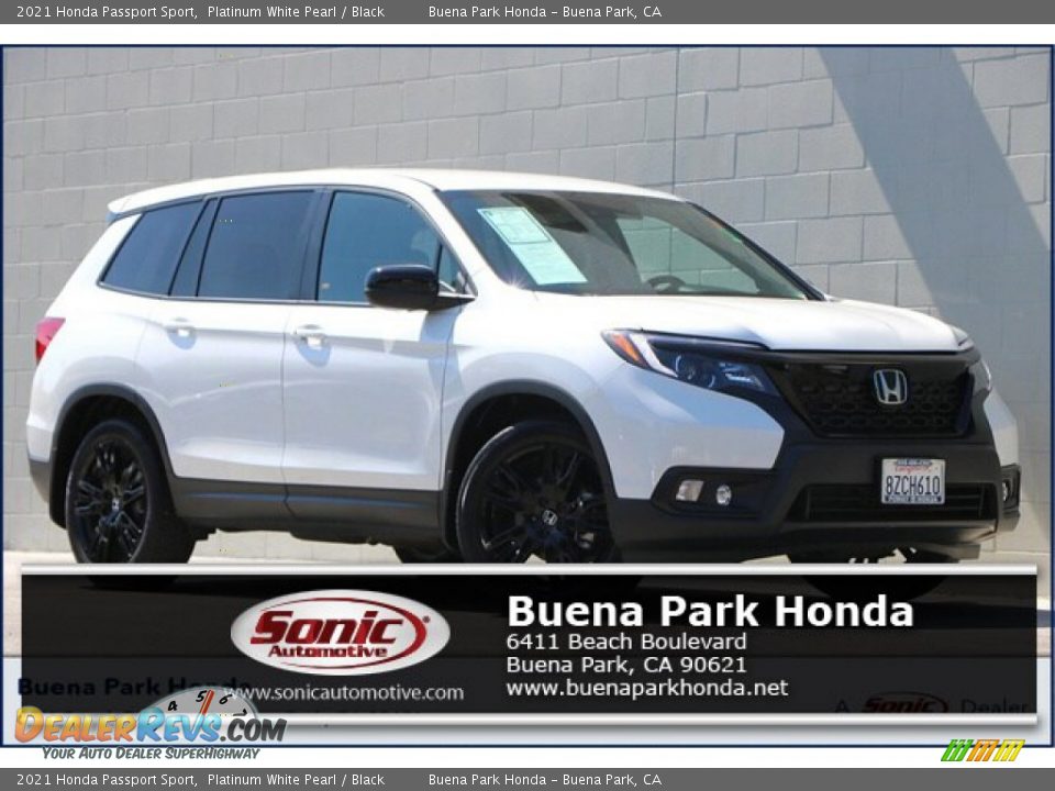 2021 Honda Passport Sport Platinum White Pearl / Black Photo #1