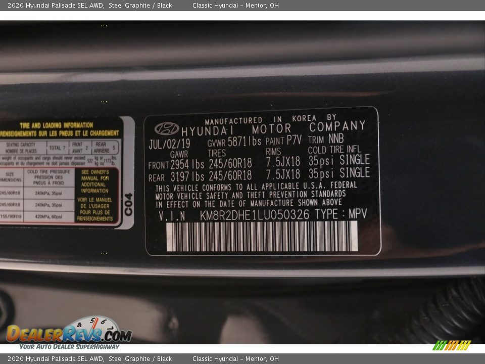 2020 Hyundai Palisade SEL AWD Steel Graphite / Black Photo #22