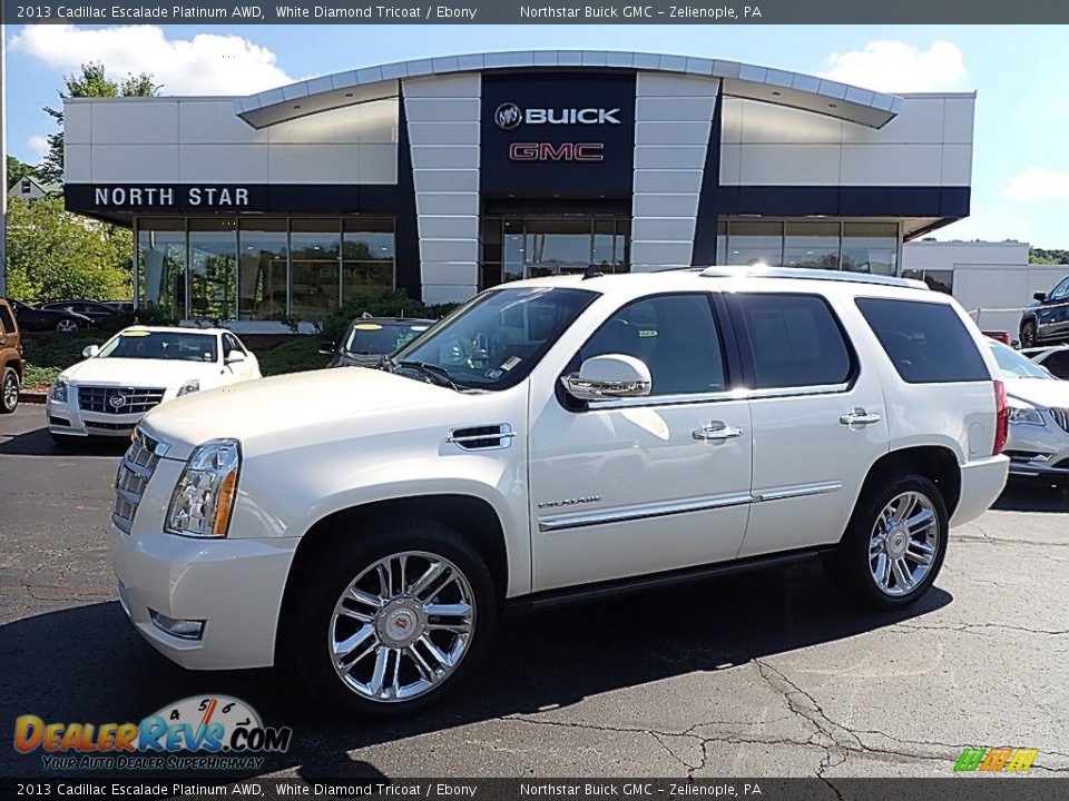 2013 Cadillac Escalade Platinum AWD White Diamond Tricoat / Ebony Photo #1