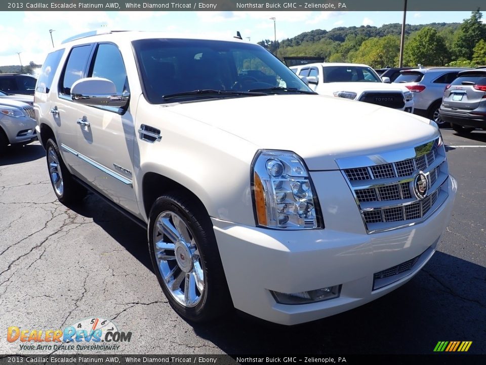 2013 Cadillac Escalade Platinum AWD White Diamond Tricoat / Ebony Photo #9