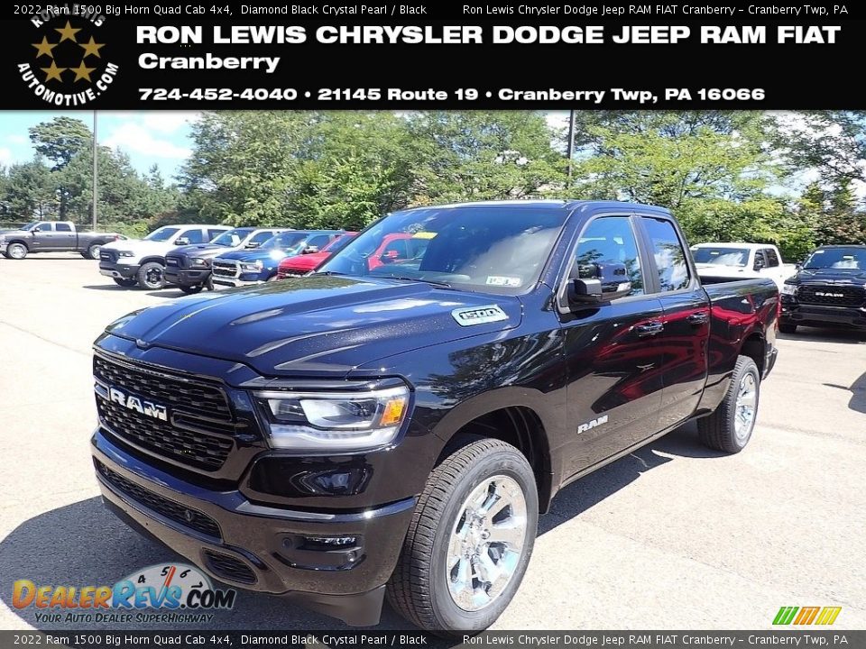 2022 Ram 1500 Big Horn Quad Cab 4x4 Diamond Black Crystal Pearl / Black Photo #1