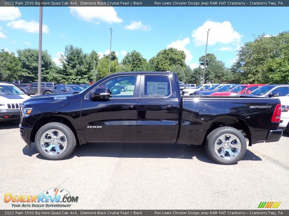 2022 Ram 1500 Big Horn Quad Cab 4x4 Diamond Black Crystal Pearl / Black Photo #2