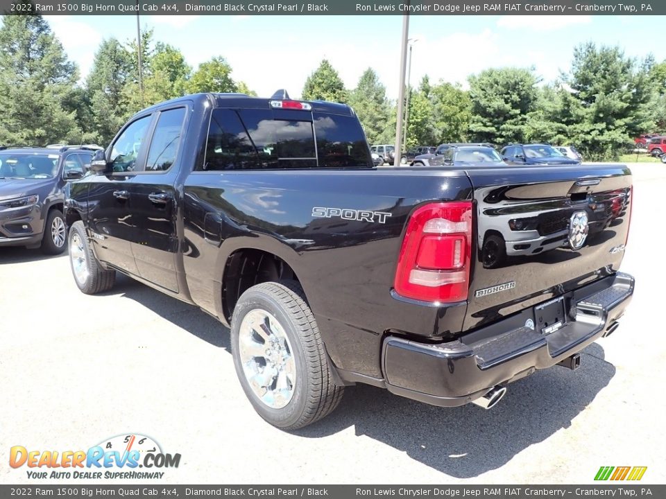 2022 Ram 1500 Big Horn Quad Cab 4x4 Diamond Black Crystal Pearl / Black Photo #3