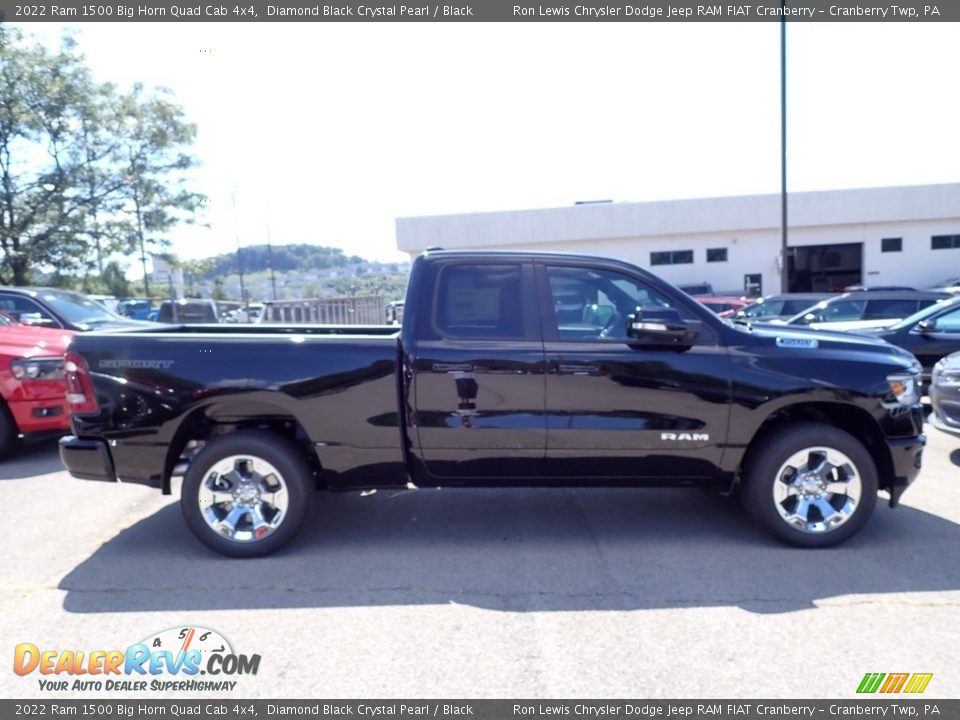 2022 Ram 1500 Big Horn Quad Cab 4x4 Diamond Black Crystal Pearl / Black Photo #6